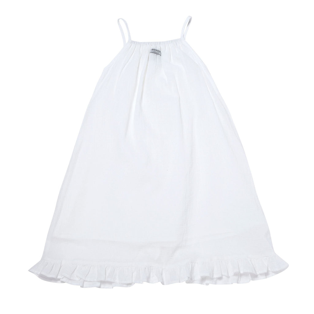 US stockist of Donsje's handmade, Camille Dress in Daisy White.  Made from 100% cotton.