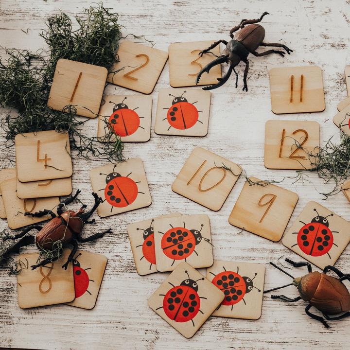 US stockist of Five Little Bear's Lady Bug Counting Puzzle.  Set of 24 pieces.